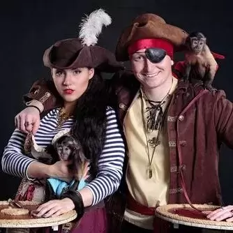 couple dressed in pirate costumes