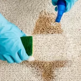 hand cleaning stain from carpet