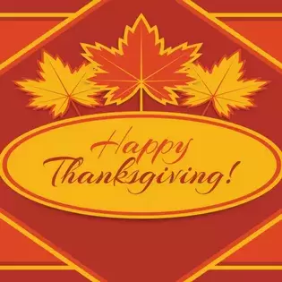 Thanksgiving graphic that says Happy Thanksgiving